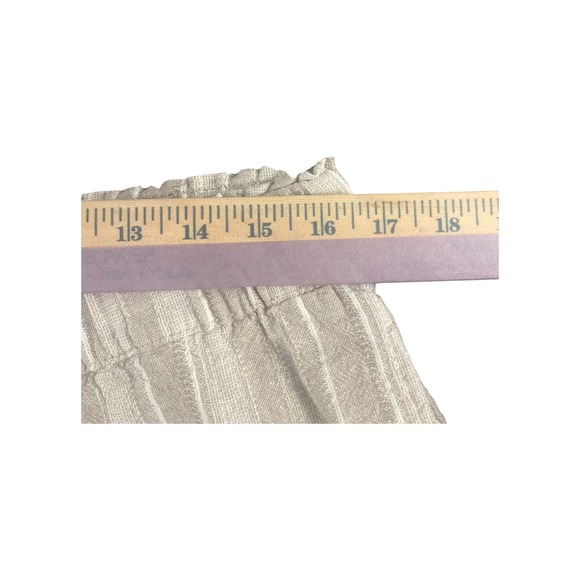 Dash Striped Linen Blend Cropped Pants Size Medium Elastic Waist Drawstring - Picture 5 of 6